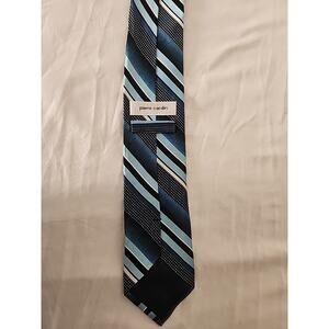 Pierre Cardin Blue Striped 100% Silk Necktie